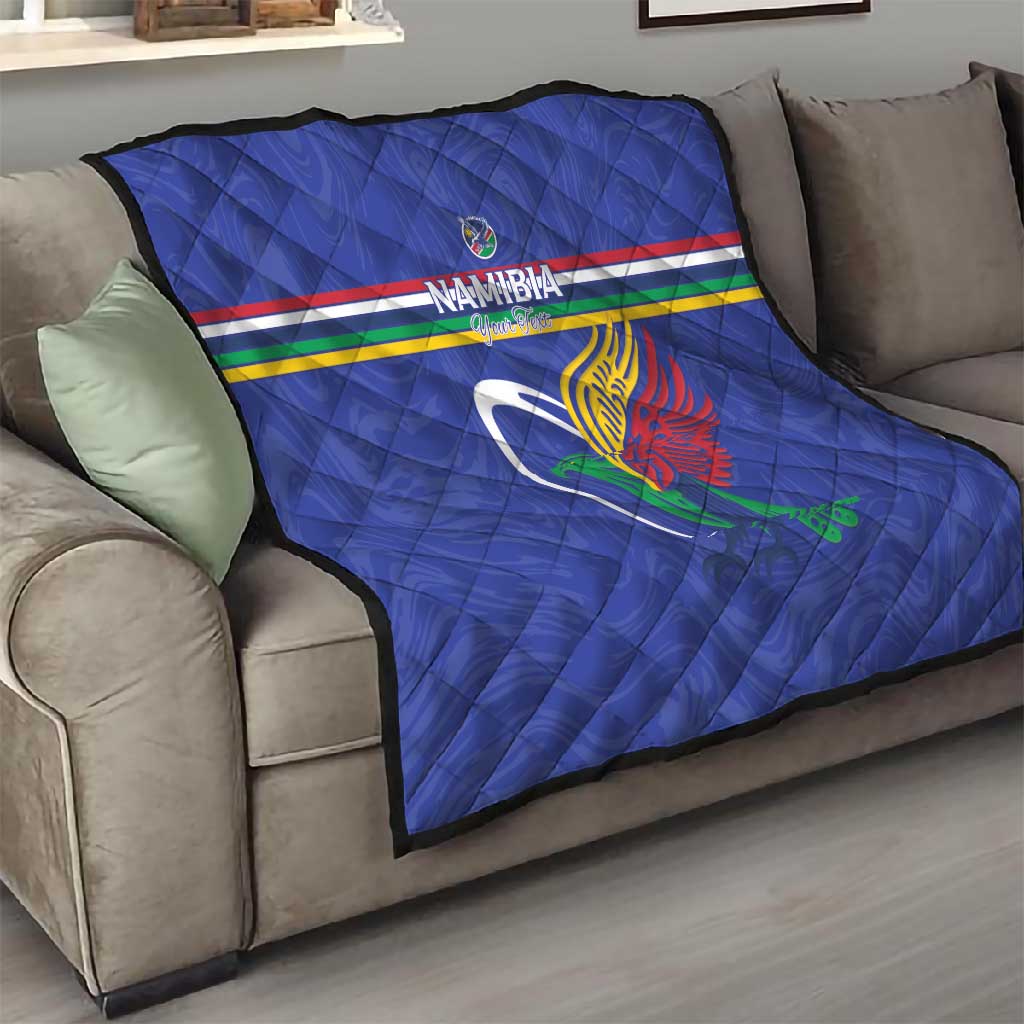 Namibia Rugby Custom Quilt African Fish Eagle - Flag Colors