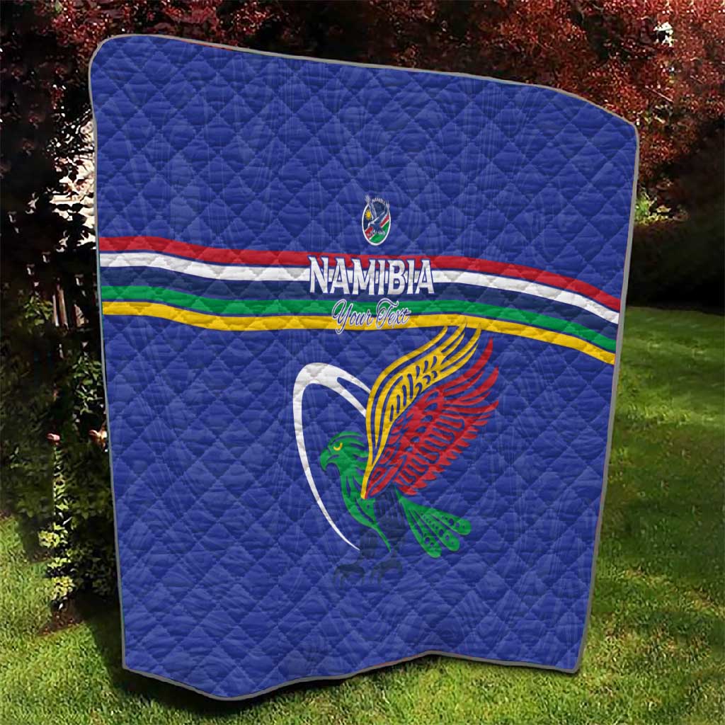 Namibia Rugby Custom Quilt African Fish Eagle - Flag Colors