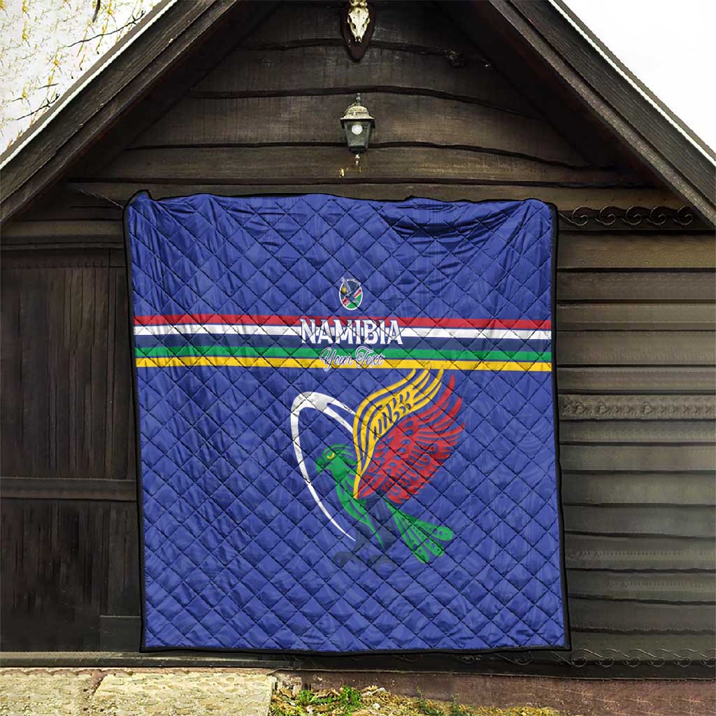 Namibia Rugby Custom Quilt African Fish Eagle - Flag Colors