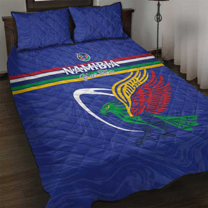 Namibia Rugby Custom Quilt Bed Set African Fish Eagle - Flag Colors
