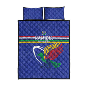 Namibia Rugby Custom Quilt Bed Set African Fish Eagle - Flag Colors