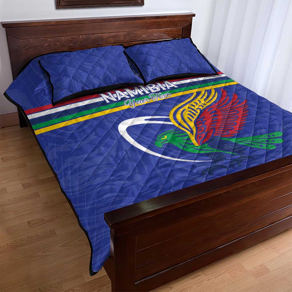 Namibia Rugby Custom Quilt Bed Set African Fish Eagle - Flag Colors