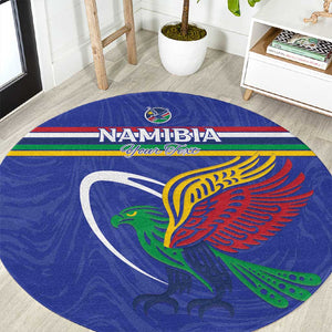 Namibia Rugby Custom Round Carpet African Fish Eagle - Flag Colors