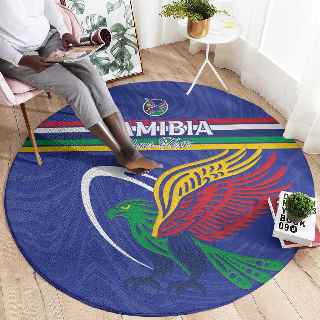 Namibia Rugby Custom Round Carpet African Fish Eagle - Flag Colors