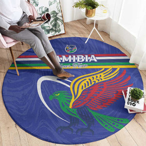 Namibia Rugby Custom Round Carpet African Fish Eagle - Flag Colors