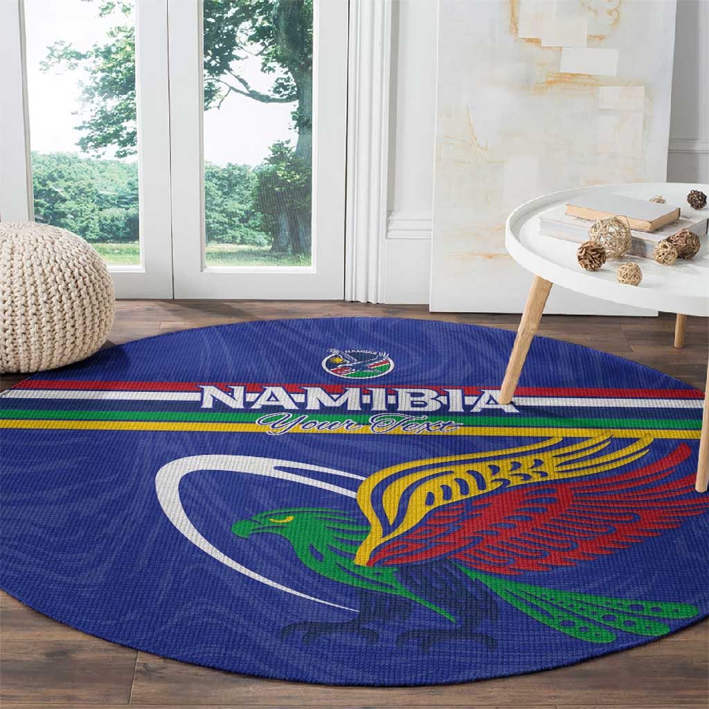 Namibia Rugby Custom Round Carpet African Fish Eagle - Flag Colors