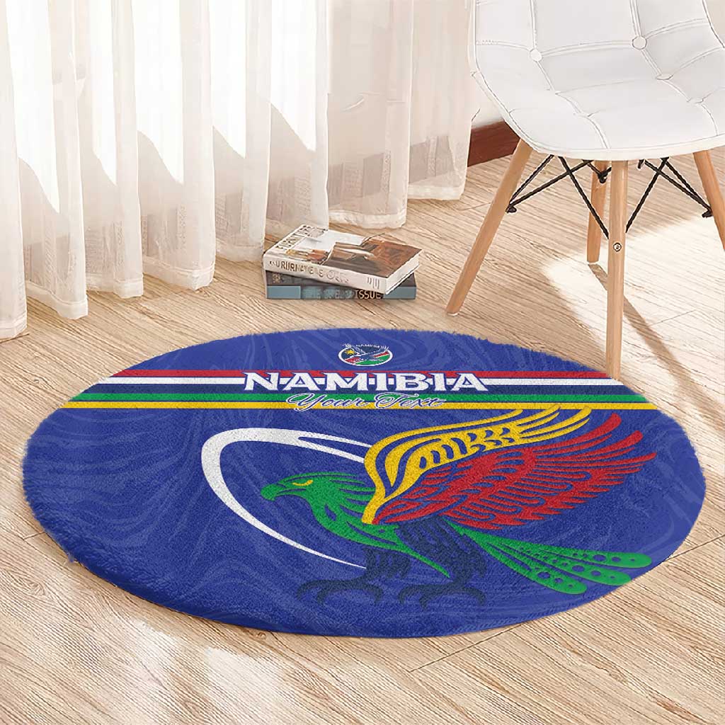 Namibia Rugby Custom Round Carpet African Fish Eagle - Flag Colors
