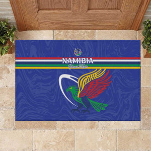 Namibia Rugby Custom Rubber Doormat African Fish Eagle - Flag Colors