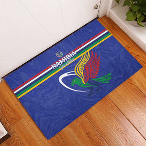Namibia Rugby Custom Rubber Doormat African Fish Eagle - Flag Colors
