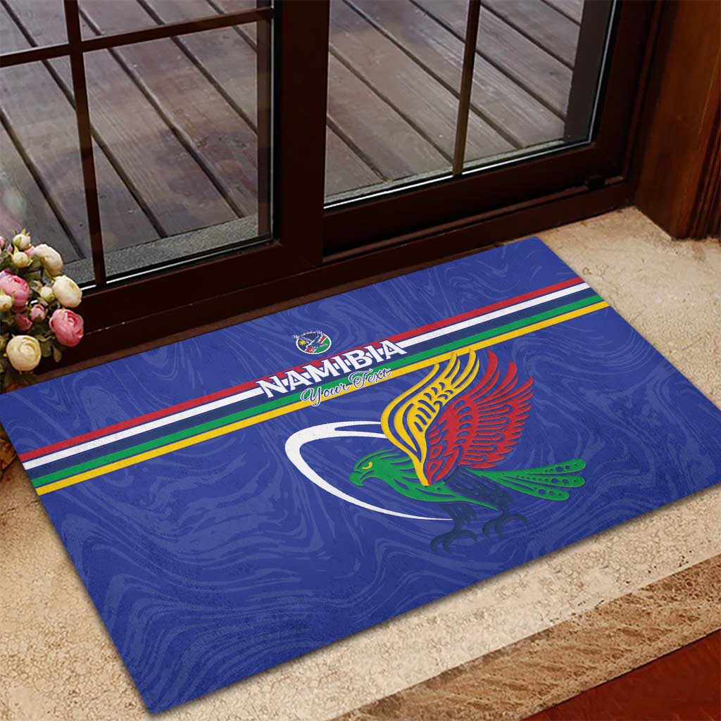 Namibia Rugby Custom Rubber Doormat African Fish Eagle - Flag Colors