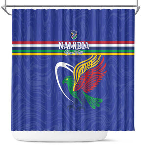 Namibia Rugby Custom Shower Curtain African Fish Eagle - Flag Colors