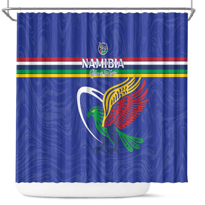 Namibia Rugby Custom Shower Curtain African Fish Eagle - Flag Colors