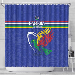 Namibia Rugby Custom Shower Curtain African Fish Eagle - Flag Colors