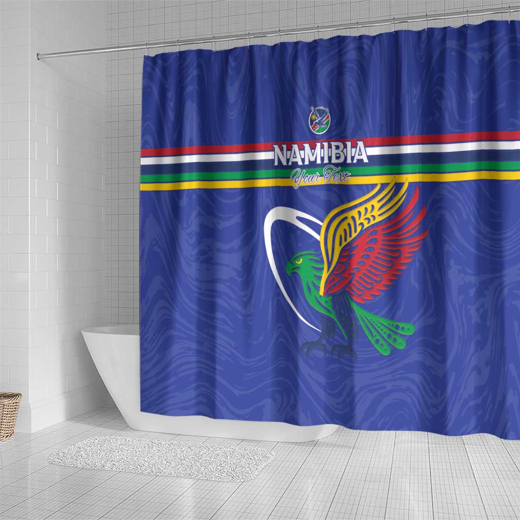 Namibia Rugby Custom Shower Curtain African Fish Eagle - Flag Colors