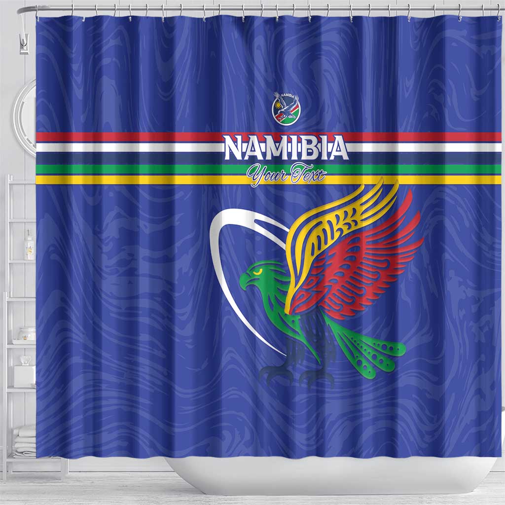 Namibia Rugby Custom Shower Curtain African Fish Eagle - Flag Colors