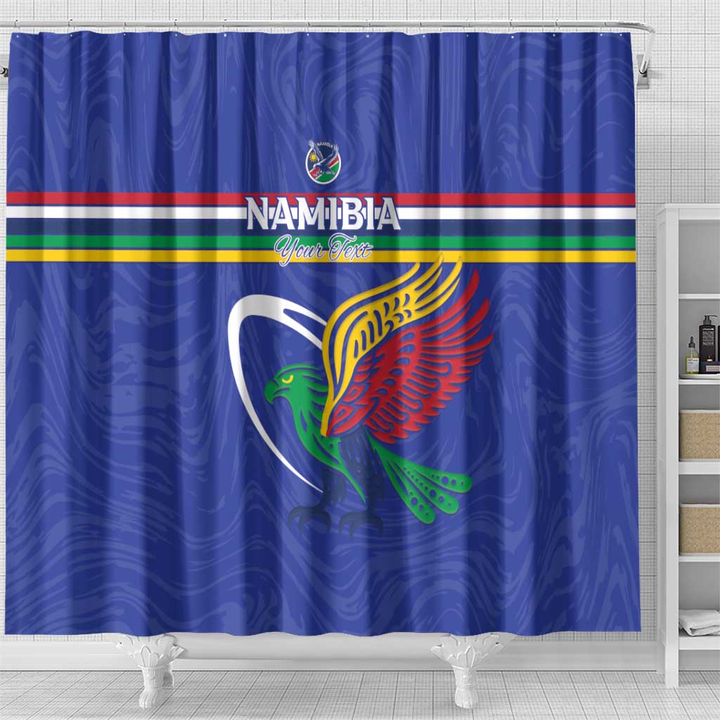 Namibia Rugby Custom Shower Curtain African Fish Eagle - Flag Colors