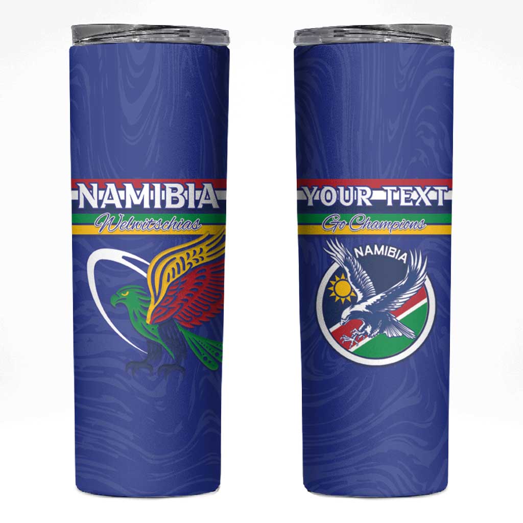 Namibia Rugby Custom Skinny Tumbler African Fish Eagle - Flag Colors