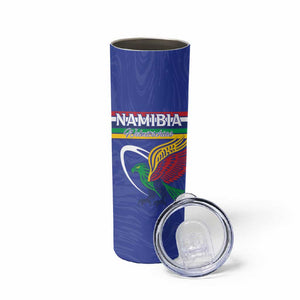 Namibia Rugby Custom Skinny Tumbler African Fish Eagle - Flag Colors