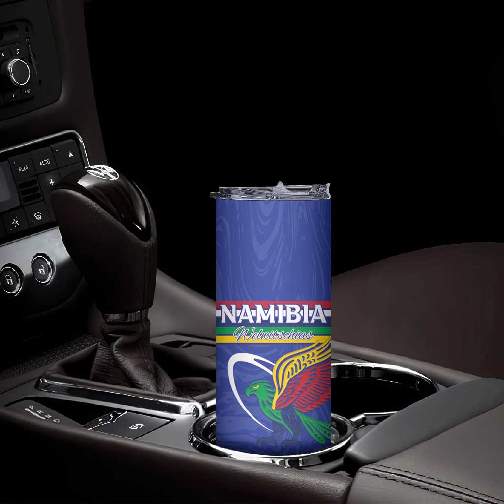 Namibia Rugby Custom Skinny Tumbler African Fish Eagle - Flag Colors