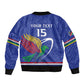Namibia Rugby Custom Sleeve Zip Bomber Jacket African Fish Eagle - Flag Colors