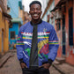 Namibia Rugby Custom Sleeve Zip Bomber Jacket African Fish Eagle - Flag Colors