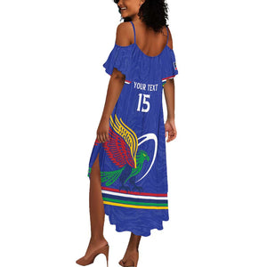 Namibia Rugby Custom Summer Maxi Dress African Fish Eagle - Flag Colors