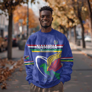Namibia Rugby Custom Sweatshirt African Fish Eagle - Flag Colors