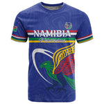 Namibia Rugby Custom T shirt African Fish Eagle - Flag Colors