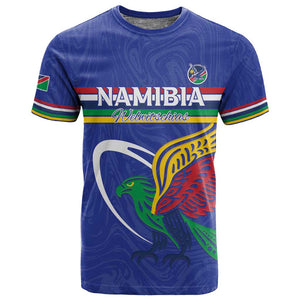 Namibia Rugby Custom T shirt African Fish Eagle - Flag Colors