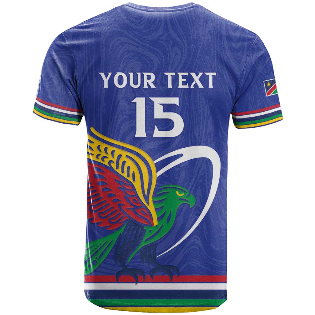 Namibia Rugby Custom T shirt African Fish Eagle - Flag Colors