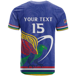 Namibia Rugby Custom T shirt African Fish Eagle - Flag Colors