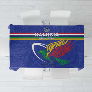 Namibia Rugby Custom Tablecloth African Fish Eagle - Flag Colors