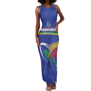 Namibia Rugby Custom Tank Maxi Dress African Fish Eagle - Flag Colors
