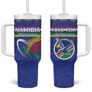 Namibia Rugby Custom Tumbler With Handle African Fish Eagle - Flag Colors