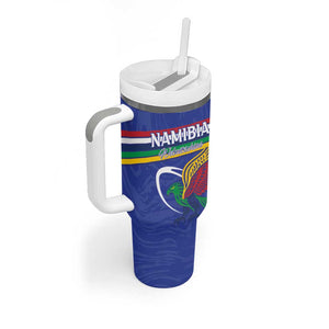 Namibia Rugby Custom Tumbler With Handle African Fish Eagle - Flag Colors