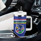 Namibia Rugby Custom Tumbler With Handle African Fish Eagle - Flag Colors