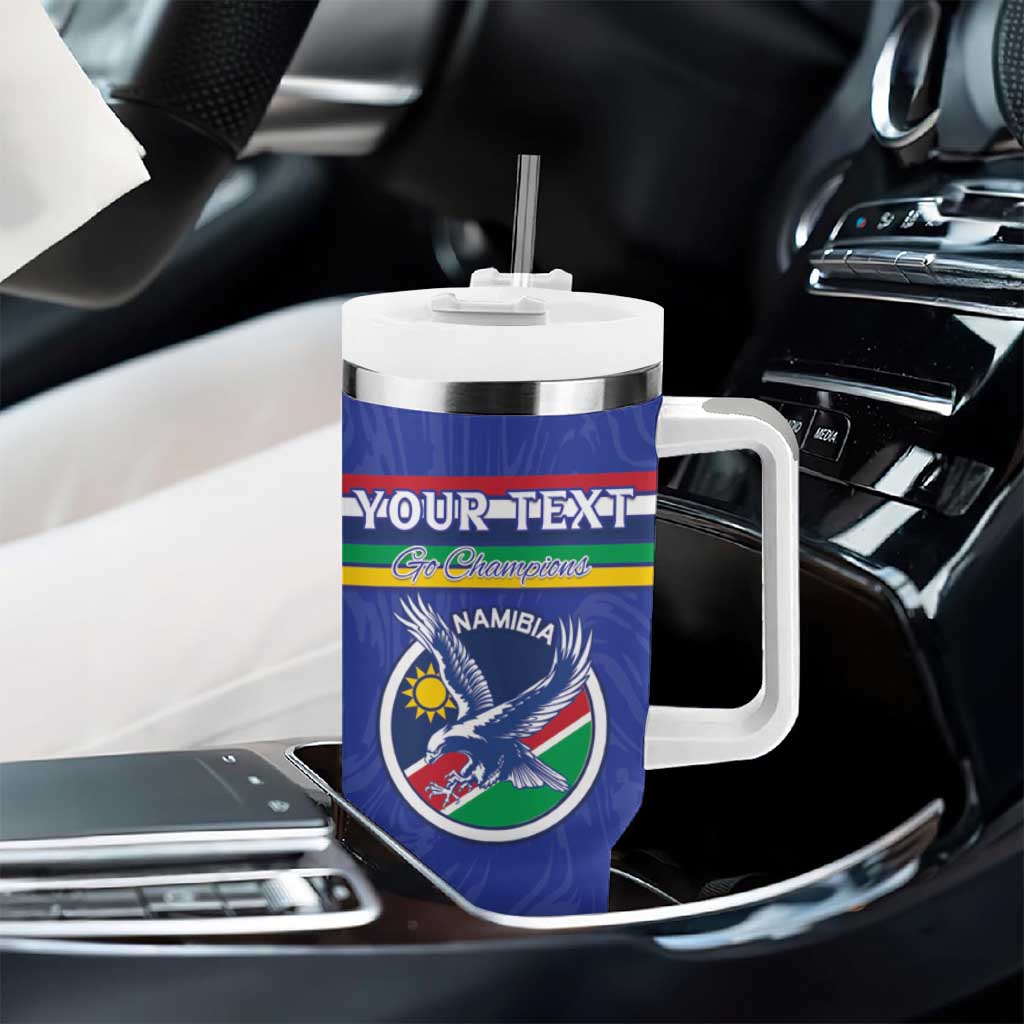 Namibia Rugby Custom Tumbler With Handle African Fish Eagle - Flag Colors