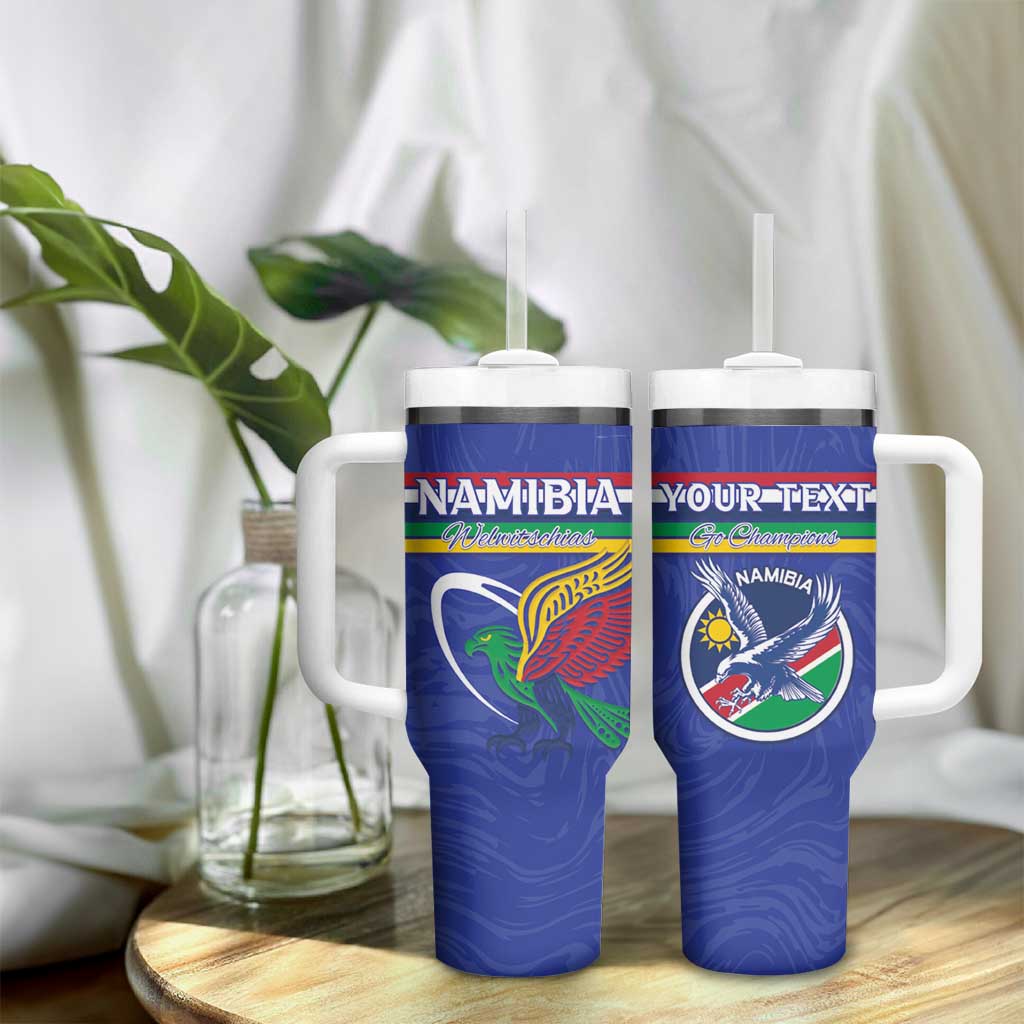 Namibia Rugby Custom Tumbler With Handle African Fish Eagle - Flag Colors