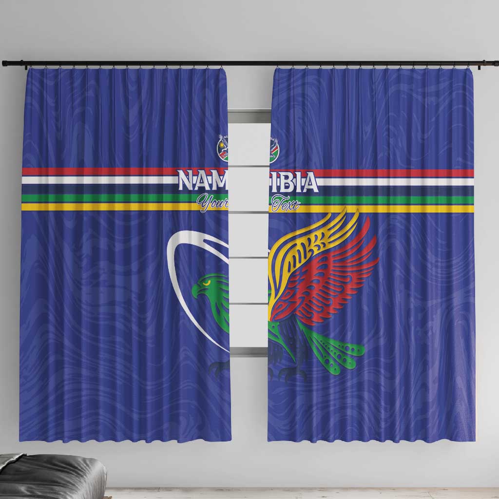 Namibia Rugby Custom Window Curtain African Fish Eagle - Flag Colors