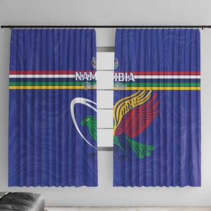 Namibia Rugby Custom Window Curtain African Fish Eagle - Flag Colors