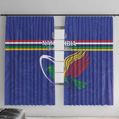 Namibia Rugby Custom Window Curtain African Fish Eagle - Flag Colors