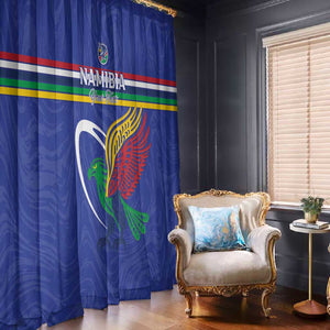 Namibia Rugby Custom Window Curtain African Fish Eagle - Flag Colors