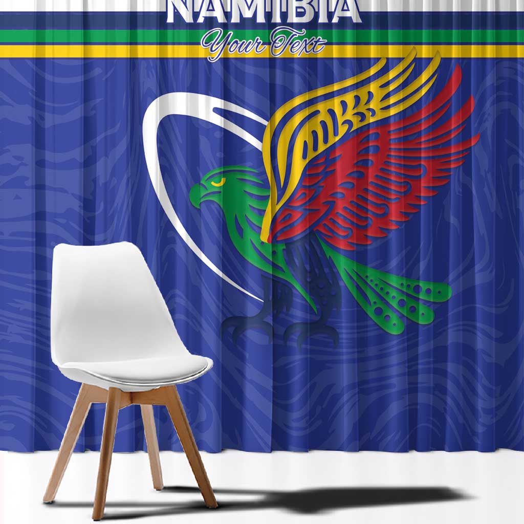 Namibia Rugby Custom Window Curtain African Fish Eagle - Flag Colors