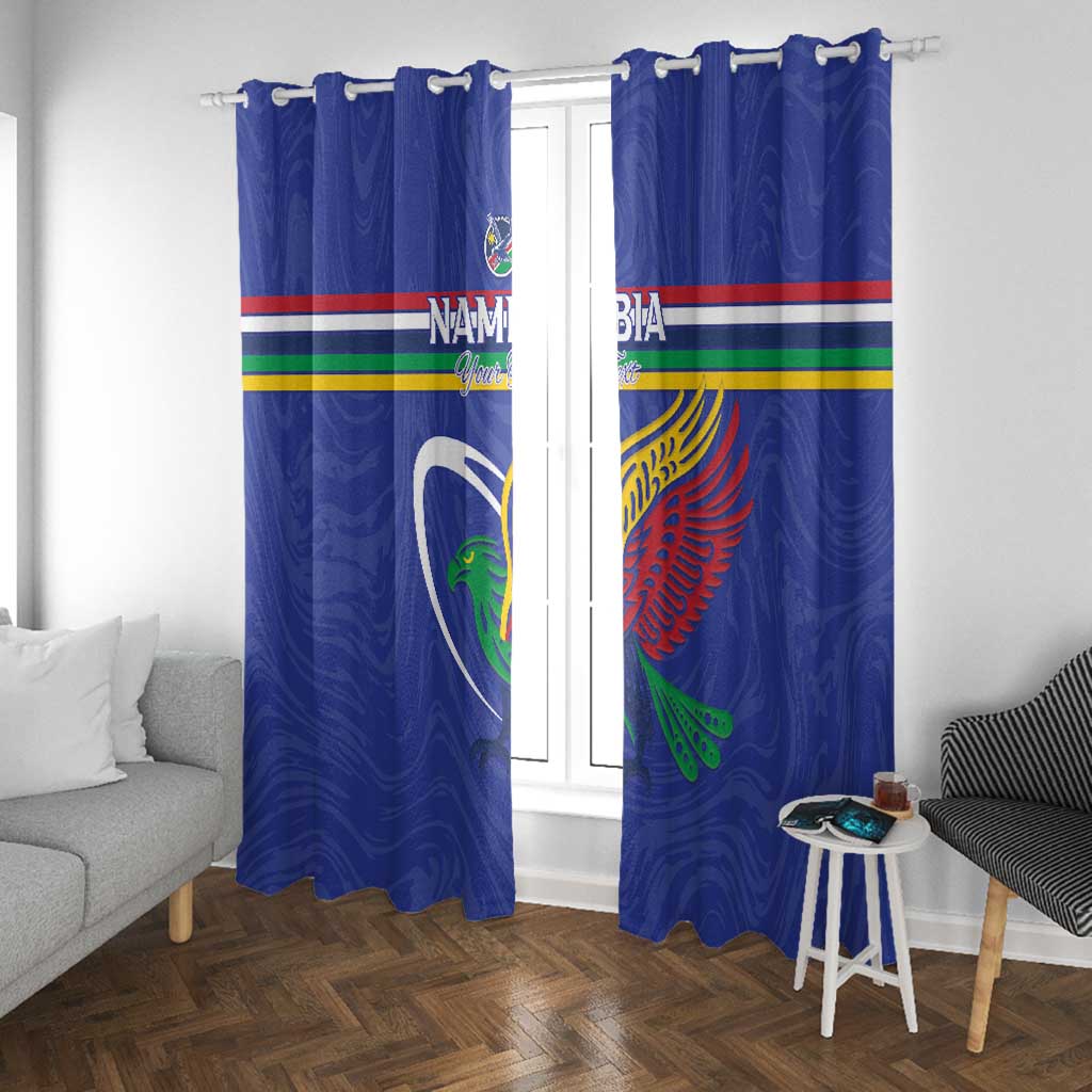 Namibia Rugby Custom Window Curtain African Fish Eagle - Flag Colors