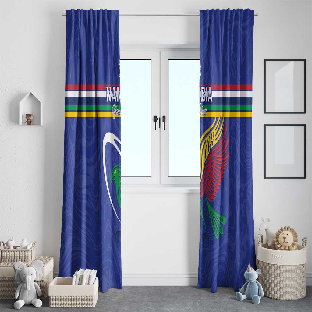 Namibia Rugby Custom Window Curtain African Fish Eagle - Flag Colors