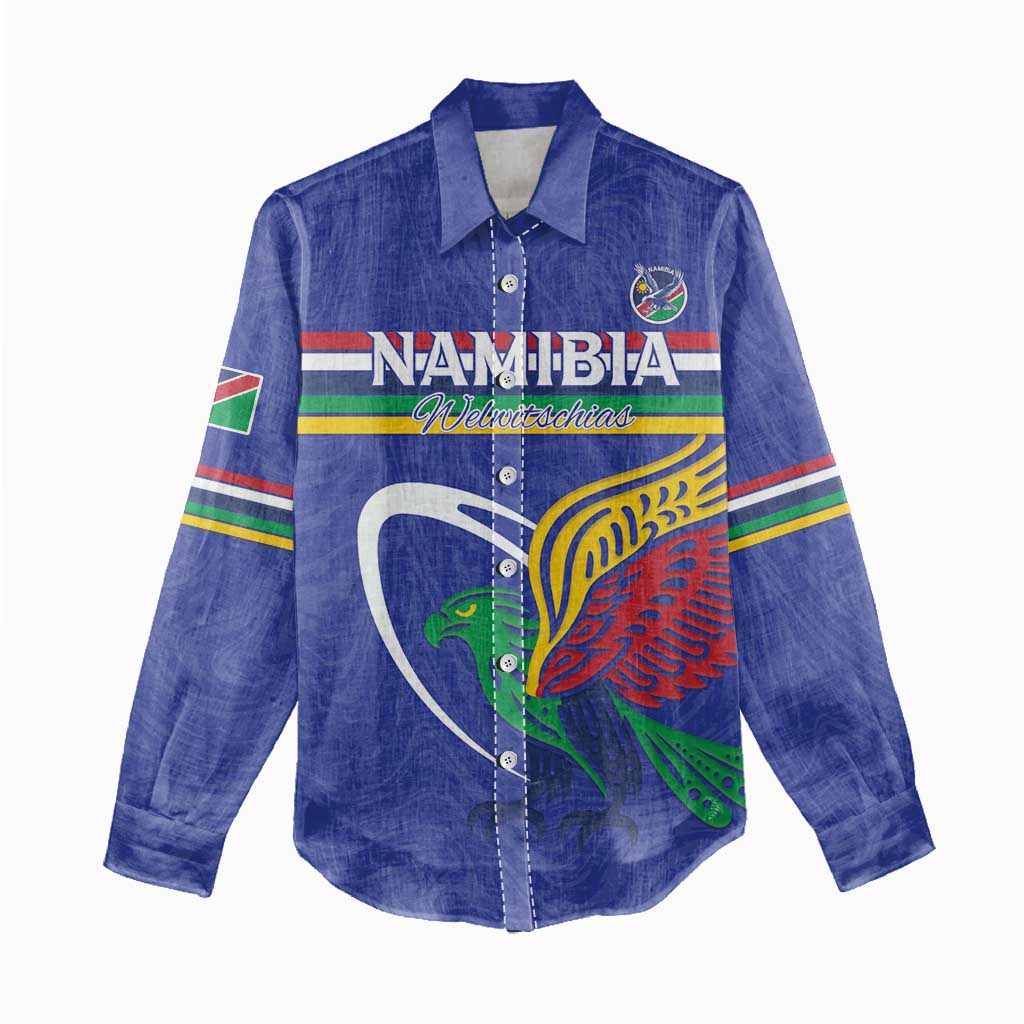 Namibia Rugby Custom Women Casual Shirt African Fish Eagle - Flag Colors