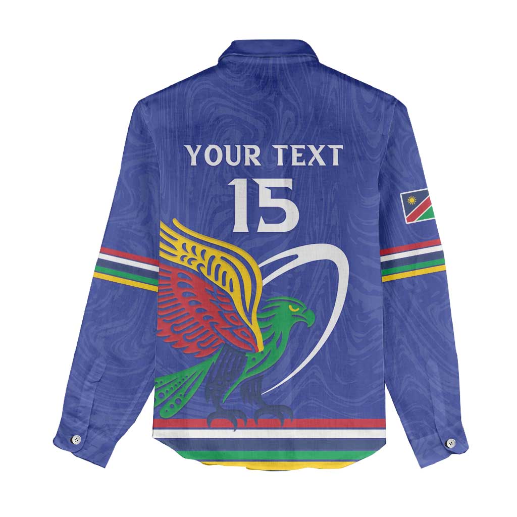 Namibia Rugby Custom Women Casual Shirt African Fish Eagle - Flag Colors