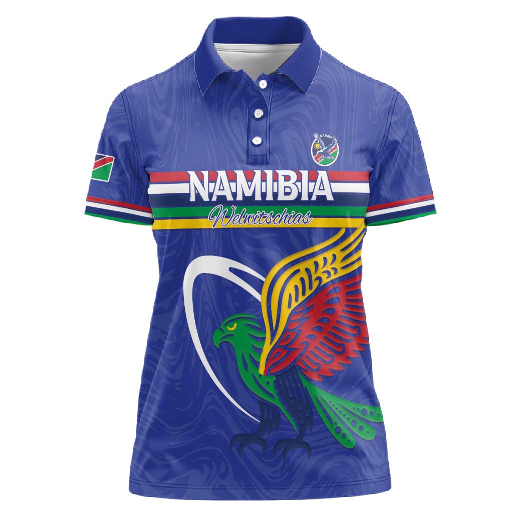 Namibia Rugby Custom Women Polo Shirt African Fish Eagle - Flag Colors ...