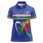 Namibia Rugby Custom Women Polo Shirt African Fish Eagle - Flag Colors