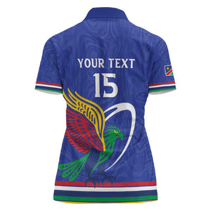 Namibia Rugby Custom Women Polo Shirt African Fish Eagle - Flag Colors